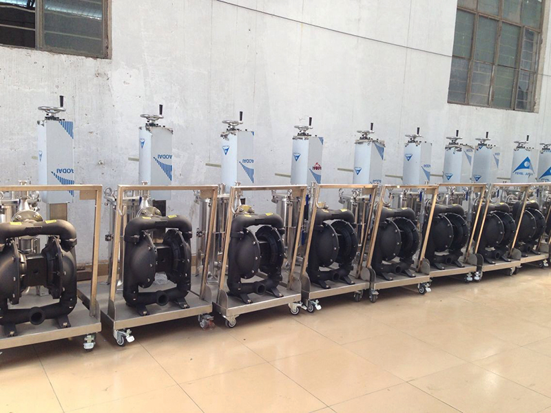 BSK air-operated diaphragm pump of aluminum alloy is applied to the filling machines.