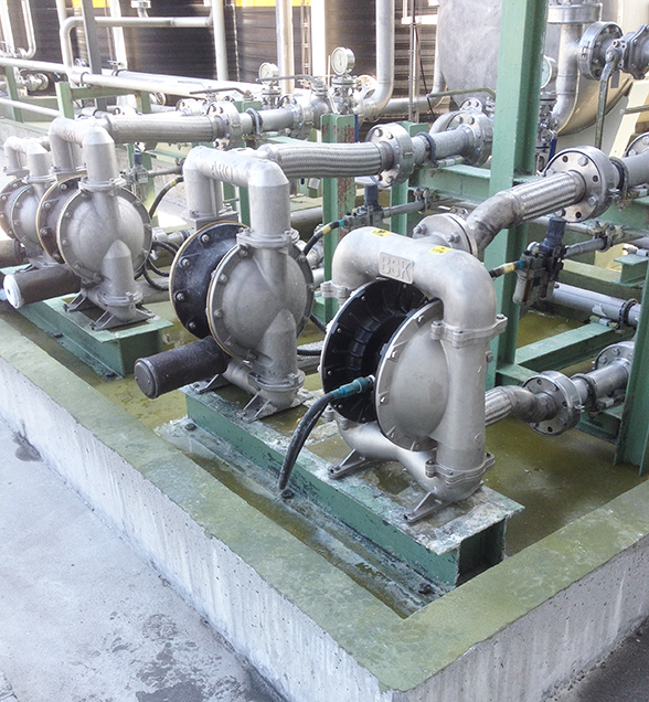 BSK air-operated diaphragm pump of aluminum alloy is applied to the cooling towers.